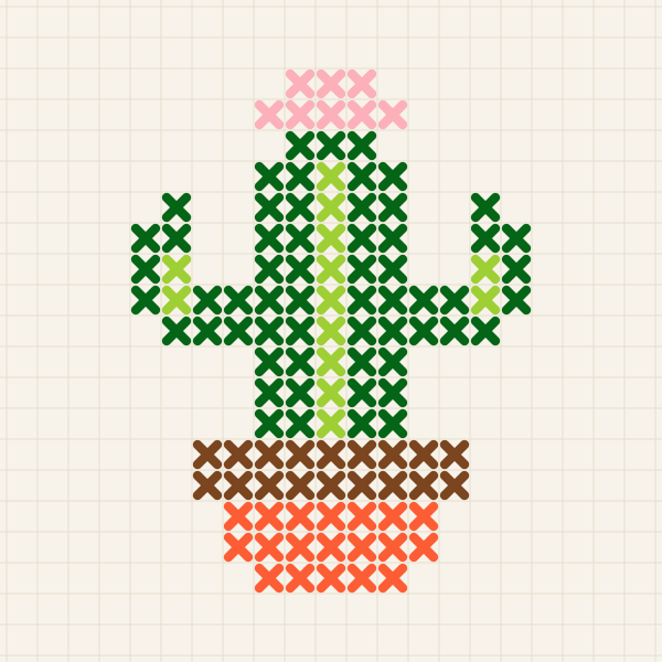 Little Cactus, cross stitch preview