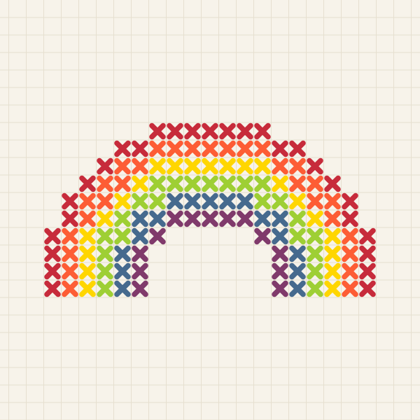 Little Rainbow, cross stitch preview
